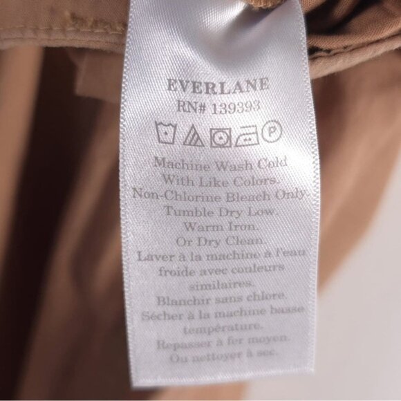 EVERLANE High Rise Straight Leg Casual Pants Pleated Belt Loops Cotton Size 4 - Picture 11 of 11